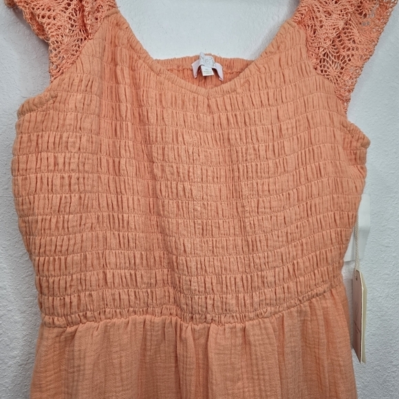 Love & Piece Straight Midi Dress Summer Lace Sleeve Vacation Flup Edge Size XL - Picture 5 of 16